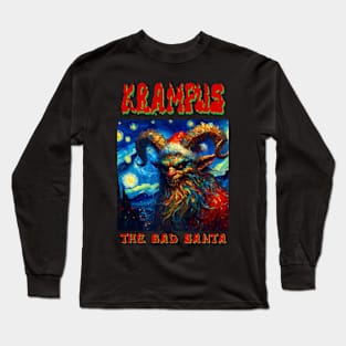 Krampus in starry night Long Sleeve T-Shirt